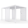 Pergola ogrodowa tarasowa aluminiowa LUXE 4 x 4 m Biały z oświetleniem LED